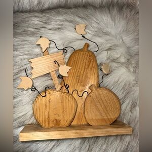 Wooden Pumpkin Trio Base Home Decor